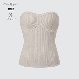 Uniqlo x Mame Kurogouchi Women's 3D Knit Bandeau Cream size S/M new